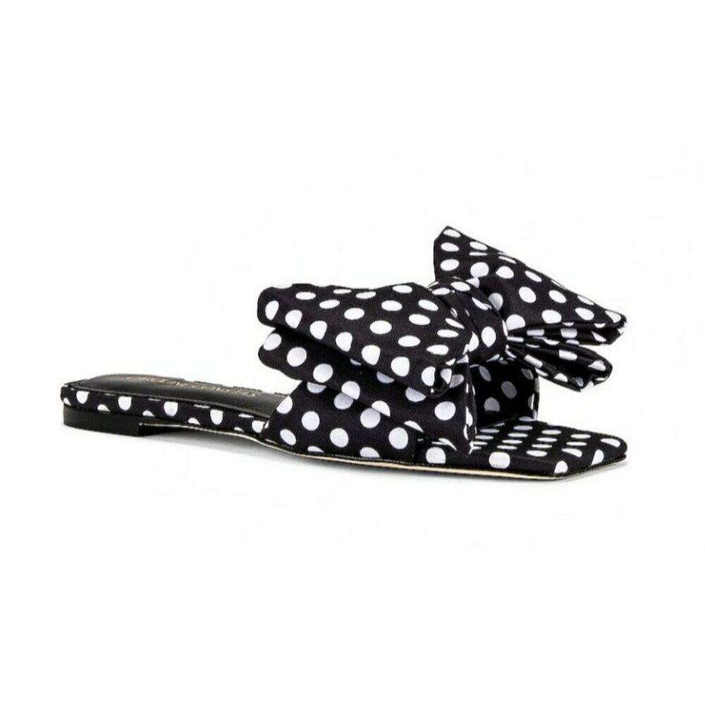Revolve Caroline Constas Diana Polka Dot Bow Sandal Size 36 US 6 NEW